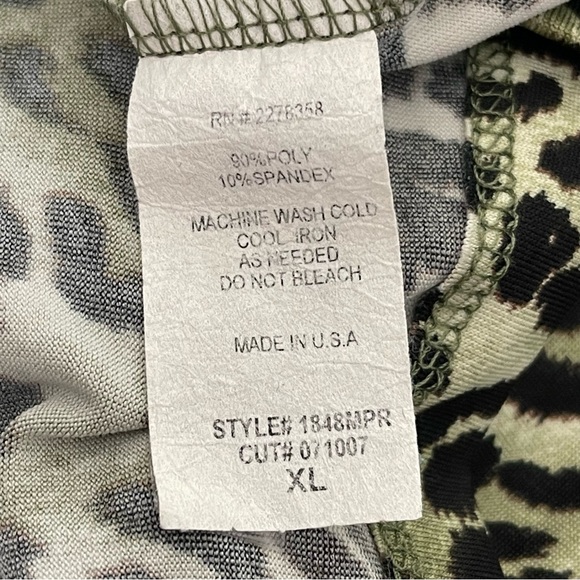 Green Leopard Print Layering Tank Top Size XL - Picture 6 of 6